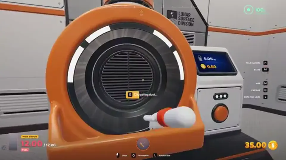Moon Sweepers indoor dump that resets handheld capacity