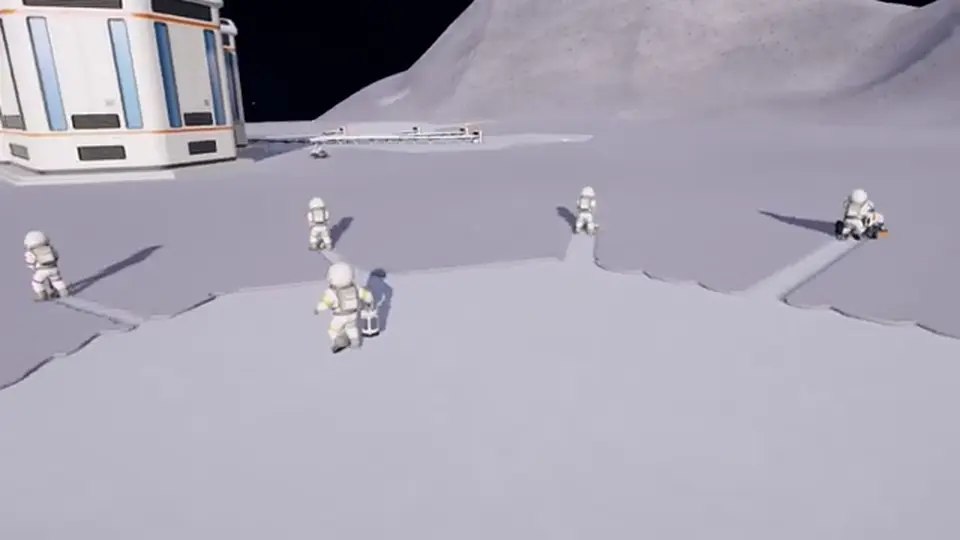 Moon Sweepers crew on the lunar surface, not a Discord channel list