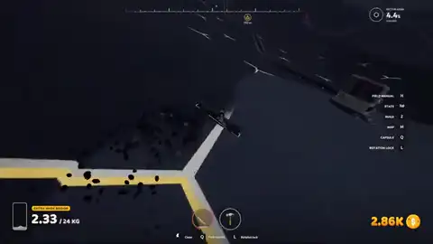 Moon Sweepers field dump at the end of a conveyor
