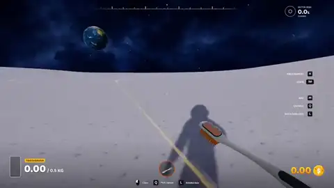 Moon Sweepers player approaching a country flag for Hold E cash